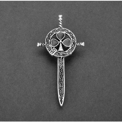 MQCHUN Fashion Movie Viking Norse Jewelry Celts Knot Cross Brooch Pins Viking Accessories Cross Heart Brooch Gift For Women Men