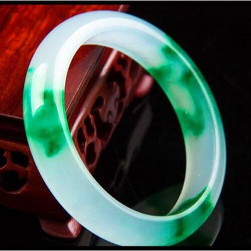 Genuine Natural Green Jade Bangle Bracelet Charm Jewellery Fashion Accessories Hand-Carved Amulet Gifts for Women Her Men