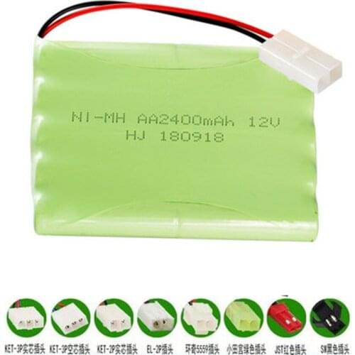12v 2400mAh nimh Battery 12v AA Rechargeable battery pack for RC toy Car Boat GUN TANK Truck Trains 12v ni-mh Battery