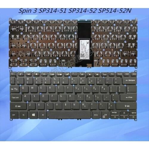 New Laptop English Keyboard Keyboard Replacement For Acer Spin 3 SP314-51 SP314-52 SP514-52N