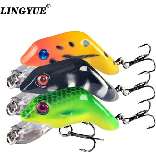 New Arrival 1PCS Hard Fishing Frog Lure 3D Eyes Treble Hooks Artificial Bait Fishing Tackle 5.5CM/8.8G