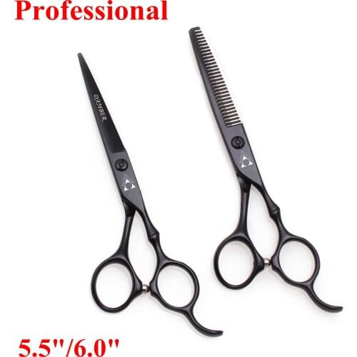 5.5 6 Japanese Steel 440C Hair Scissors Professional Hairdressing Scissor High Quality Barber Scissors Thinning Cutting Set 9030
