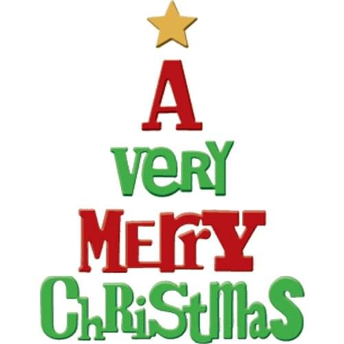 A Very Merry Christmas Die Metal Cutting Dies Stencil for DIY Scrapbooking Album Embossing Christmas Decorative Die Cut Template