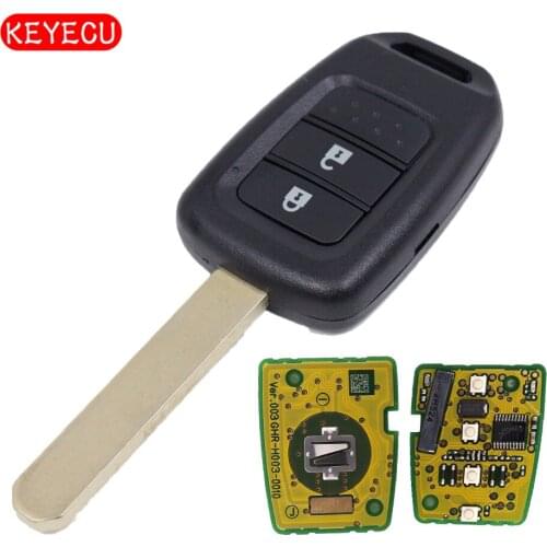 Keyecu Remote Car Key Fob 2 Button 433MHz ID47 Chip for Honda Accord Civic City BR-V Crider 2013-2016 Euro