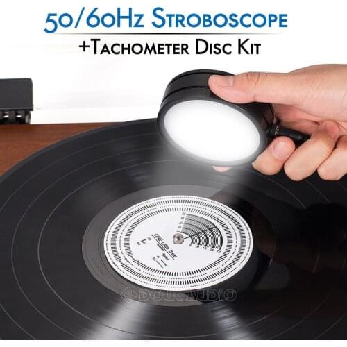 Nobsound 50/60Hz Stroboscopic Speed Strobe Light+Tachometer Disc for Turntable LP Records Phonograph Player Accessories