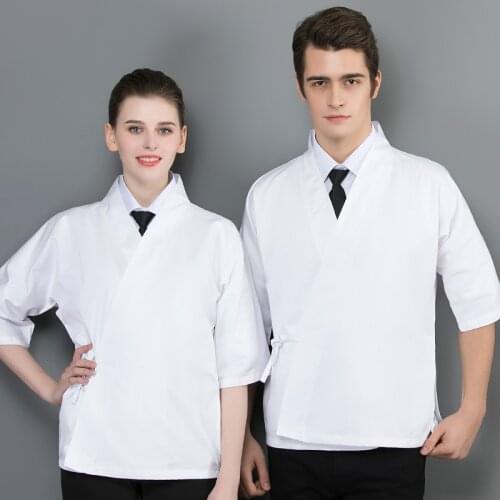 Sushi Cafe Master Chef Uniform Shirt Bakery Catering Restaurant Men and Women Kitchen Jacket Pastry Short Sleeve Cook Workwear