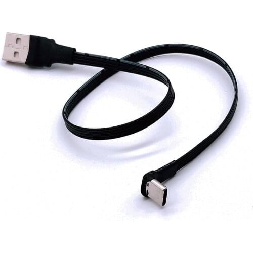 5CM-100CM Ultra-thin elbow type-c data cable wire USB2.0 double elbow charger Po short-term portable and universal