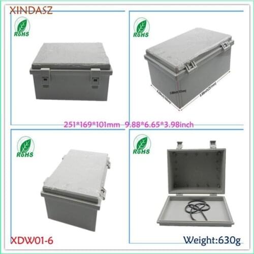 XDW01-6) 250*170*100mm 9.88*6.65*3.98inch Large IP65 ABS Hinged Waterproof Junction Box MG Enclosure With Lock