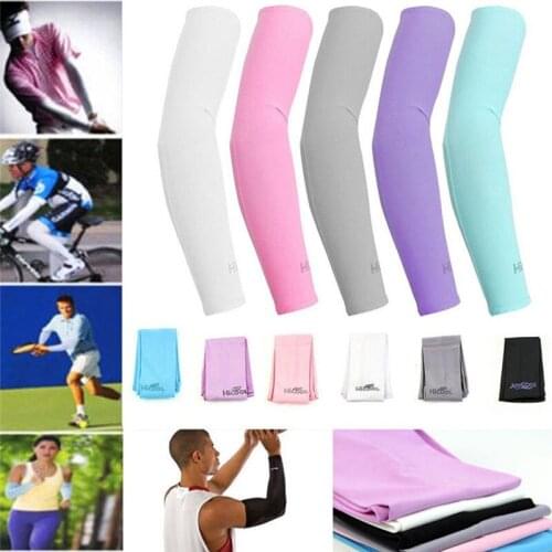 New High Quality 1Pair Comfortable Cool Sport Basketball Arm Cover UV Protection Sunscreen Athletic Ice Cycling Sleeves#267443