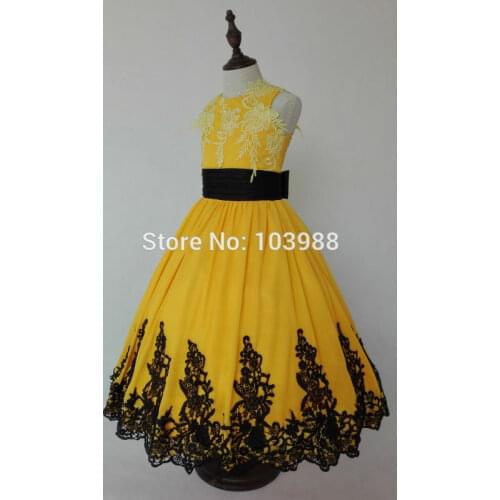 Yellow classic flower girl sequind DRESS-OCCASION-PARTY-BRIDESMAID-WEDDING-FORMAL-WEAR!! Cute and Lovely! REAL picture