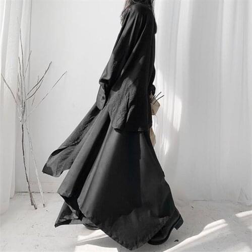 Ladies spring and Autumn new classic dark irregular design yamamoto style loose wide leg large skirt