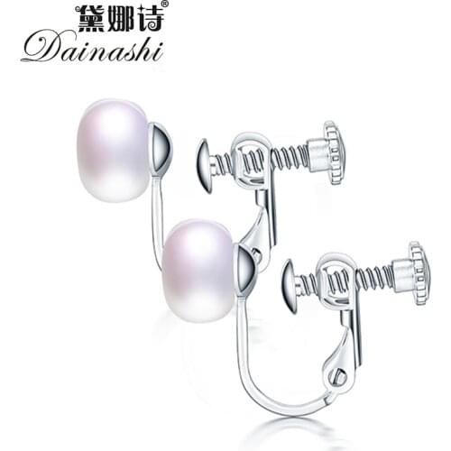 Dainashi 100% Genuine Natural Freshwater Pearl Stud Earrings On Sale High Quality 925 Sterling Silver Earrings for Women