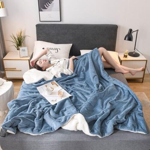 Winter Crystal Velvet Blanket Thick Warm Double Fleece Cashmere Single Dormitory Student Nap Blanket Solid Color Flannel Quilt