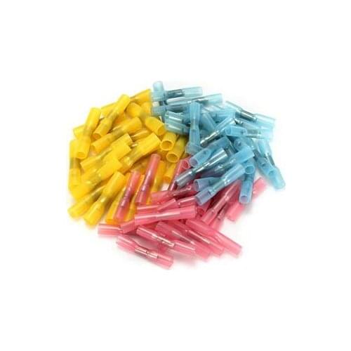 100PCS/Lot PE Insulated Heatshrink Tubing Butt Terminal Electrical Crimp Connector Car Motor Audio Power Terminal Connector