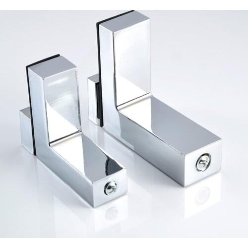 2pcs Adjustable Glass Clamp Solid Metal Wood/Glass Shelf Bracket Wall Mount Shelf Clamp Clip Furniture Hardware Fittings