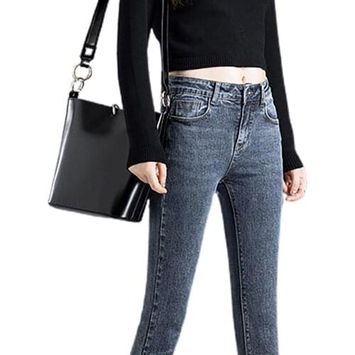 2021 Plus size Jeans Female Denim Pants Black Womens Jeans woman Donna Stretch Bottoms Feminino Skinny Pants For Women Trousers