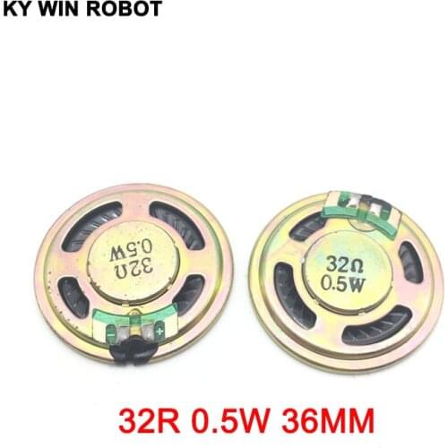 5pcs/lot New Ultra-thin speaker 32 ohms 0.5 watt 0.5W 32R speaker Diameter 36MM 3.6CM thickness 5MM