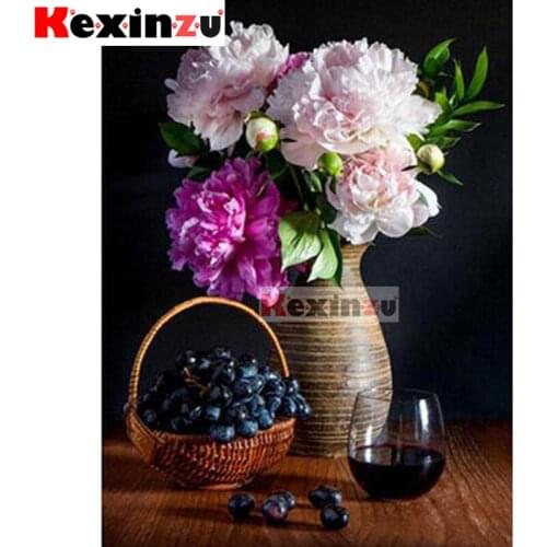 5D DIY Full Square/Round Drill Diamond Painting Kit "vase fruit juice" Embroidery Mosaic Cross Stitch Stickers Decor Gift Xy08