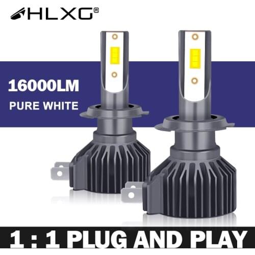 HLXG HB3 HB4 fog lamp H4 H8 H9 H11 LED 9005 9006 lampada 16000LM car Lights auto bulbs wireless luces h7 led headlight 12V 6000K