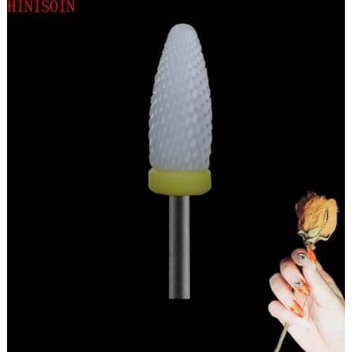 White -10PCS-Ceramic Nail Drill Bit - Flame Bit - (0044.060)