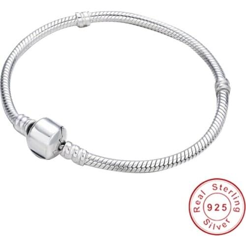 BIG SALE Handmade Original 925 Sterling Silver Snake Bone Chain Bangle & Bracelet Luxury Jewelry 16-21CM Bracelet for Women Gift