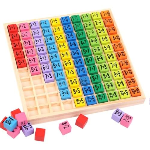 Wooden Toys 99 Multiplication Table Math Toy 10*10 Figure Blocks Baby Colorful Child Kids Early Educational Montessori Gifts