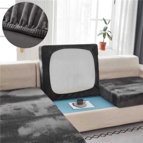 Elastic Velvet Sofa Cushion Covers for Living Room Stretch Couch Backrest Cushion Cover Furniture Protector Sofa Cover Slipcover