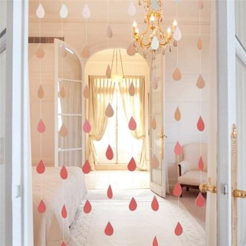 4 Strips/Set 1.3M Gradient Colors Raindrop Shape Paper Garlands Banner Hanging for Wedding Birthday Party Christmas Home Decor