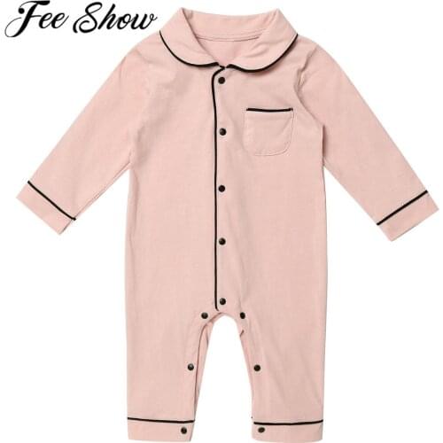 Spring Cotton Newborn Baby Boys and Girls Clothes Long Sleeves Jumpsuit with Pocket Infant Romper Baby Sleepwear Clothing