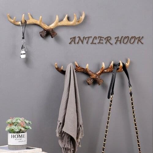 Nordic Antler Hook Creative Personality Animal Coat Rack Key Holder Wall Hanger Home Hanging Decoration Hook Kitchen Accessories