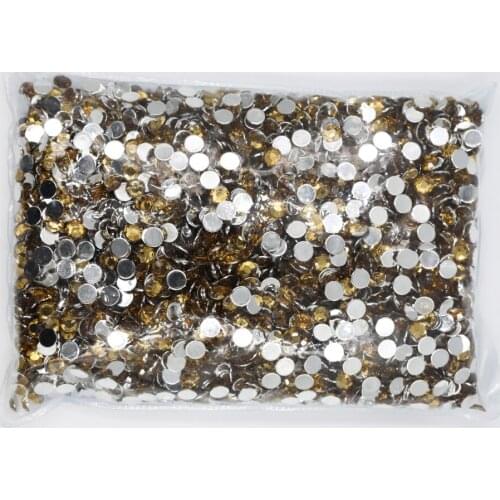 Mid Coffe Color 1.5~12mm Flat Back Round Acrylic Rhinestones Beads,3D Acrylic Nail Art / Garment Decoration