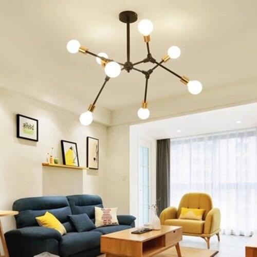 Nordic style chandelier living room lamp ceiling bedroom lamp modern minimalist magic bean molecular lamp restaurant aisle lamp