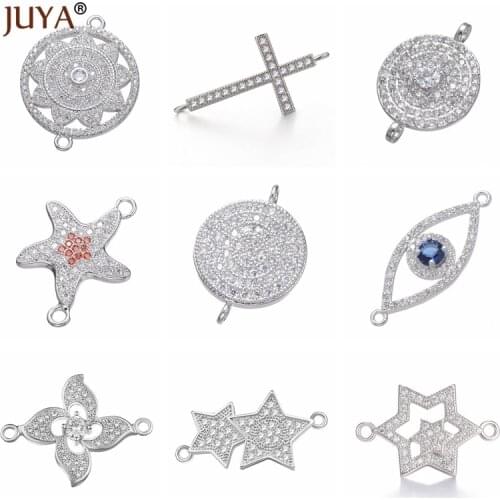 Jewelry Making Supplies Shiny Zircon Rhinestone Series Connector Charm Accessories for Bracelet Necklace Earrings DIY Material