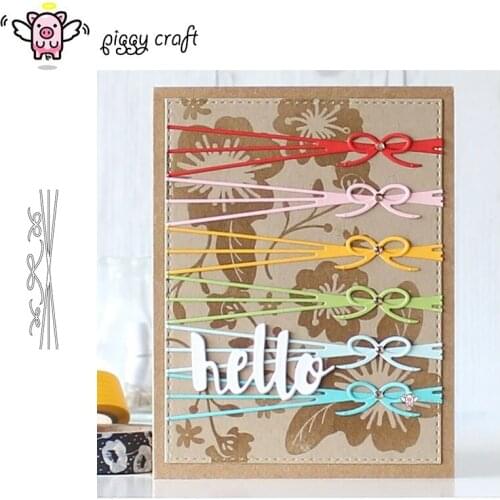 Piggy Craft metal cutting dies cut die mold Bow gift band decoration Scrapbook paper craft knife mould blade punch stencils dies