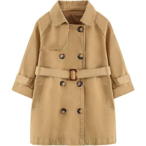 2021 Spring Autumn New Girls Childrens Clothing Jacket Windbreaker Girls Baby Outerwear Kids Overcoat Long Sleeve Tunic Casual