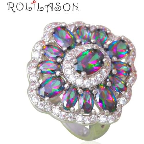 Charming Rings for Anniversary Silver Stamped Luxury Gifts Mystic Zircon Fashion Jewelry Ring USA Size #6#7#8#9#10 JR2113
