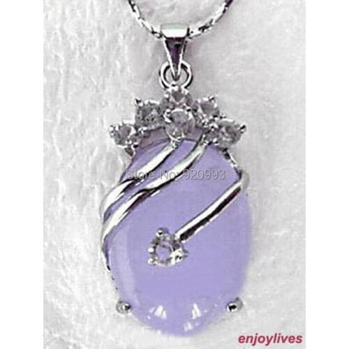 Wholesale&FREE P&P***Attractive Lavender Natural stone Crystal Pendant and Necklace