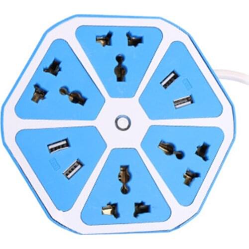 Portable 4 Outlet 4 USB Hub Port Fast Wall Charger Adapter EU Plug Home Charger Socket HFing