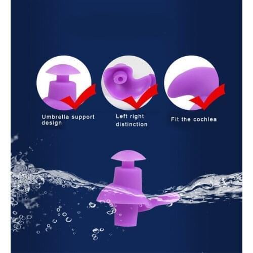 Professional Silicone Ear Plug for Swimmer Swimming Earplug Comfortable Earplugs Waterproof Reusable for Snorkeling Showering