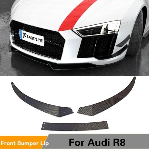 Front Bumper Lip Splitters For Audi R8 2016 - 2018 Front Bumper Lip Splitters Carbon Fiber