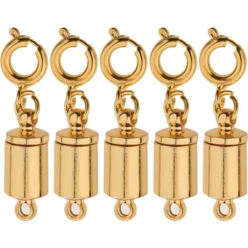 5pcs Tube with Spring Ring Fasten Clasps For Jewelry Making