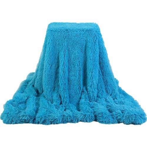 BeddingOutlet Shaggy Throw Blanket Soft Plush Fuzzy Bed Cover Blanket Colorful Fluffy Faux Fur Decorative Blanket For Couch Sofa