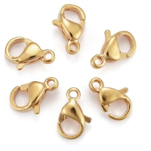 100Pcs Stainless Steel Golden Lobster Claw Clasp Hooks For Bracelet Necklace Chain DIY Jewelry Making Findings