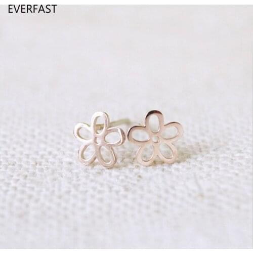 Wholesale 10 Pairs Elegant Hollow Out Flower Earring Cute Fashion Five Petals Earrings Studs Jewelry Accessories Women Ladies