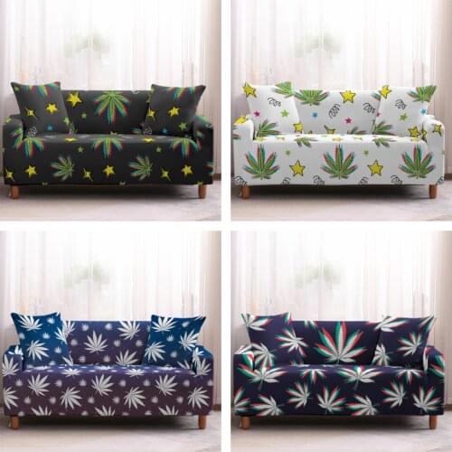 1/2/3/4 Seater Sofa Slipcover Elastic Stretch Couch Cover Tropical Leaf Sofa Cover For Living Room Furniture Armchair Funda Sofa