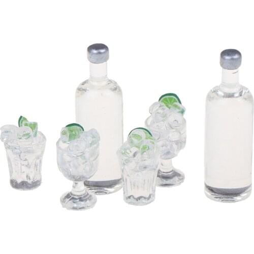 1/3Pcs 1:12 Dollhouse Miniature Mini Bottle Wine Cups Furniture Toy New DIY Collectible Gift