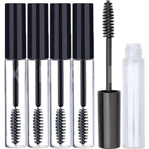 10 PCS 10ML Mascara Tubes Empty Eyelash Cream Refillable Clear Bottles Cosmetic Sample Container with Black Eyelash Brush Stick