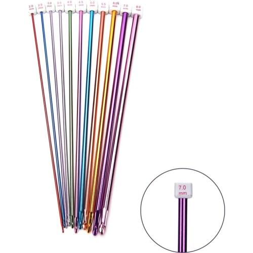 11pcs 2mm-8mm 10.6" MulticolourTunisian Afghan Crochet Hooks Long Sweater Scarf Needle Multicolor Aluminum Knitting Weaving Tool