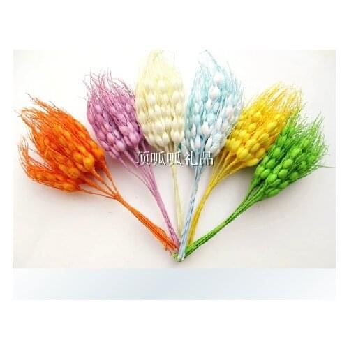 120 BUNCHES=1200pcs X Artificial mini Wheat Bunch for favor box decoration, 8 colors for you selection