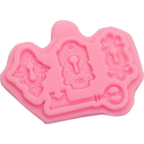 2Pcs Vintage Key Lock Cake Fondant Mold Kit Keyhole Silicone Epoxy Resin Molds A0NF